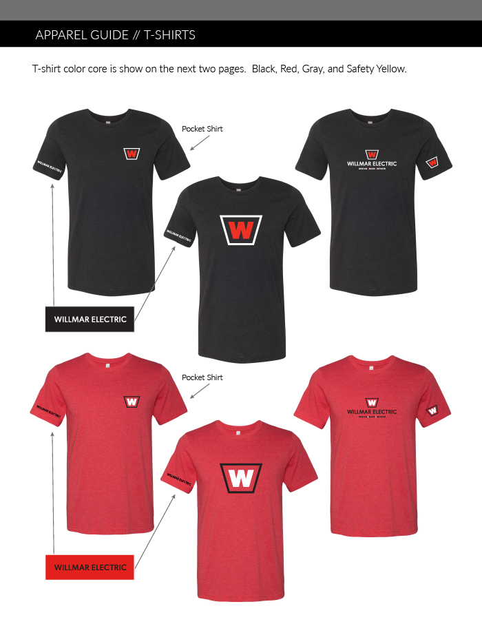 branded willmar electric apparel guide tshirts