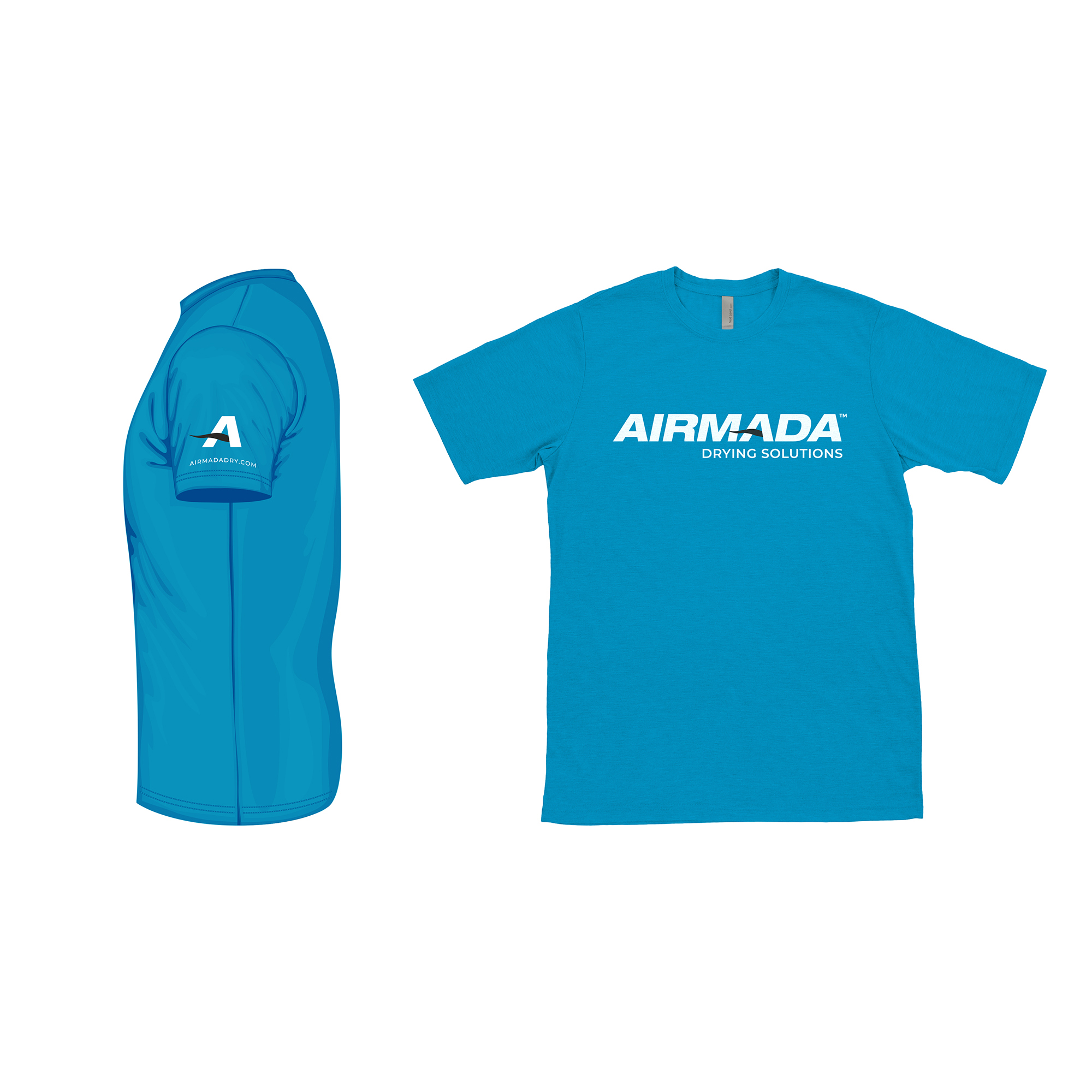 branded apparel with logo - turquoise shirt