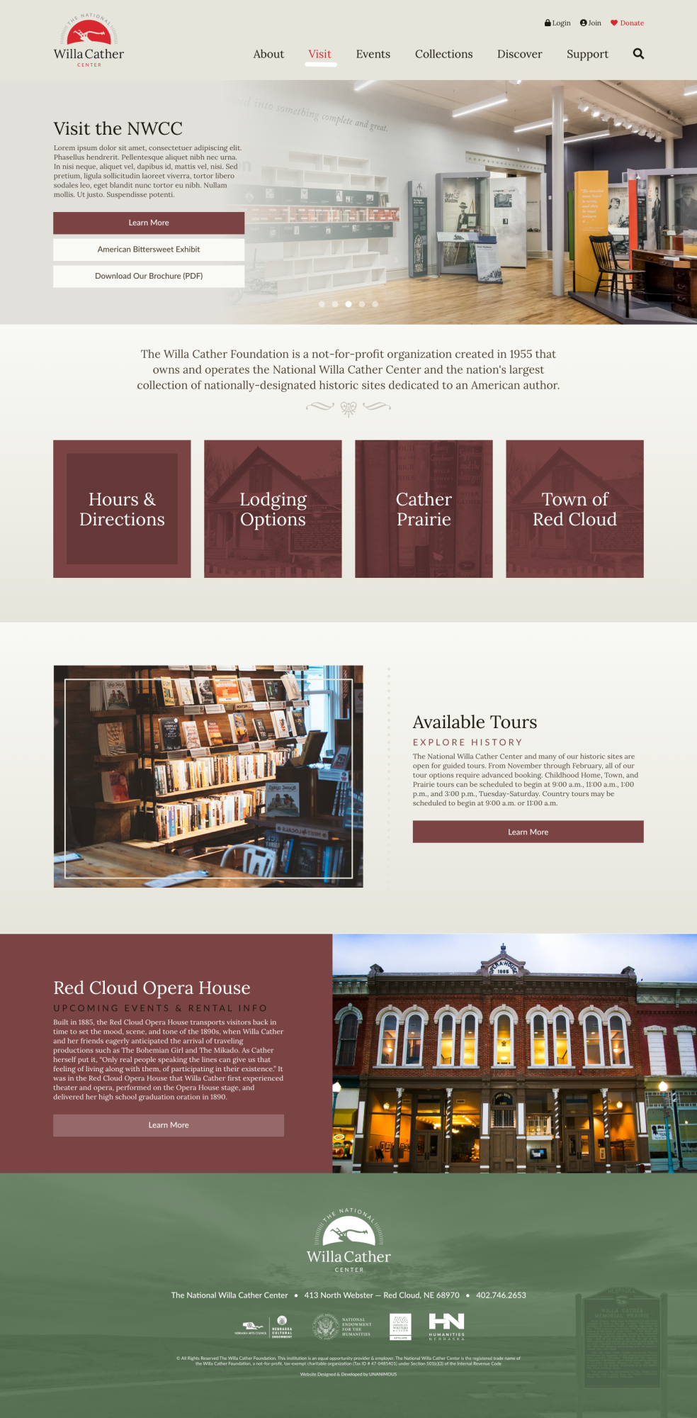 Cather web design visit page