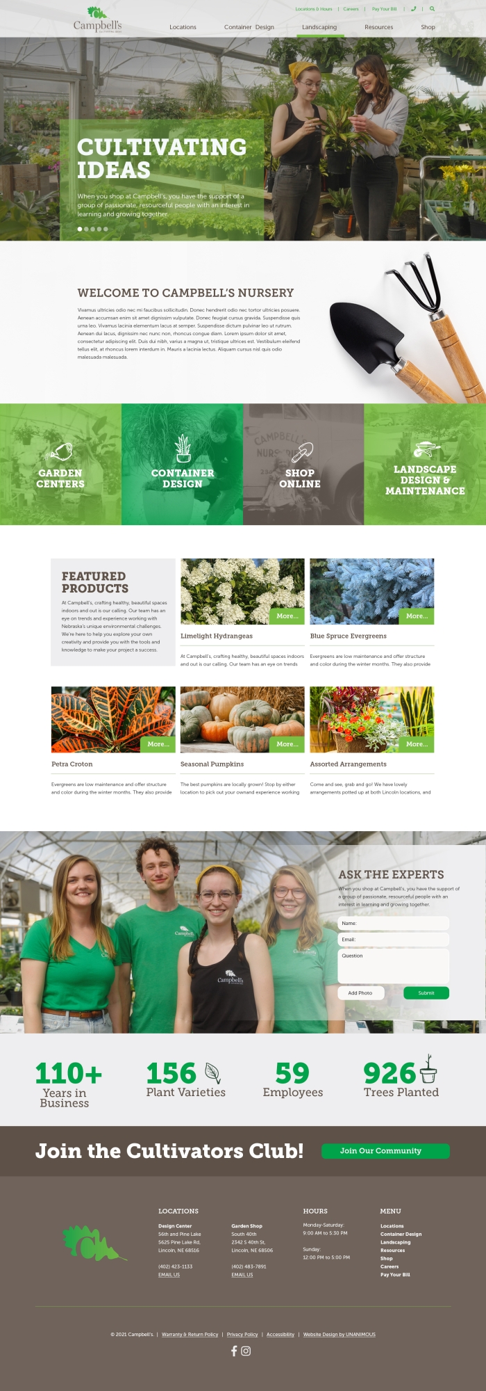 campbells landscaping website home
