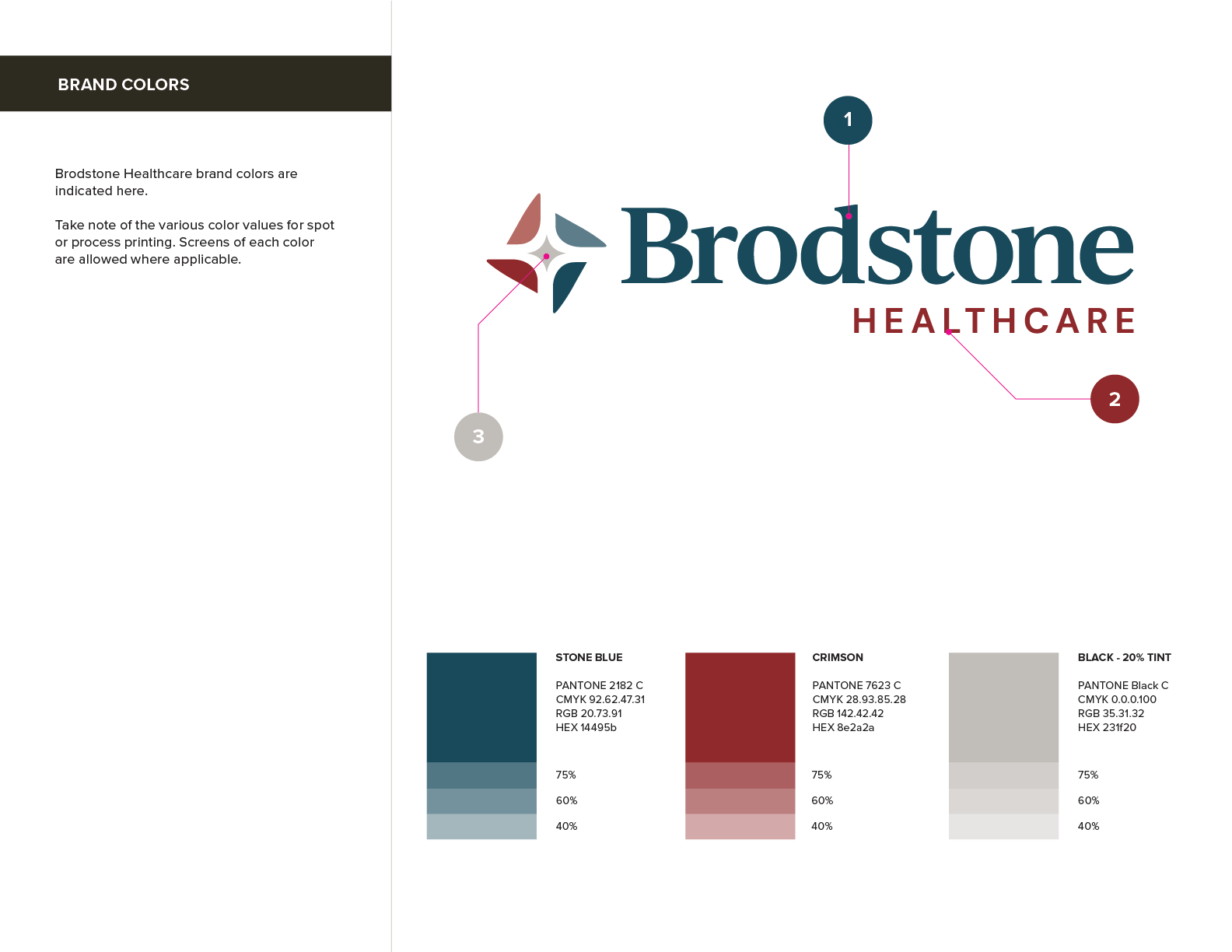 Brodstone Healthcare Brand Guide Colors