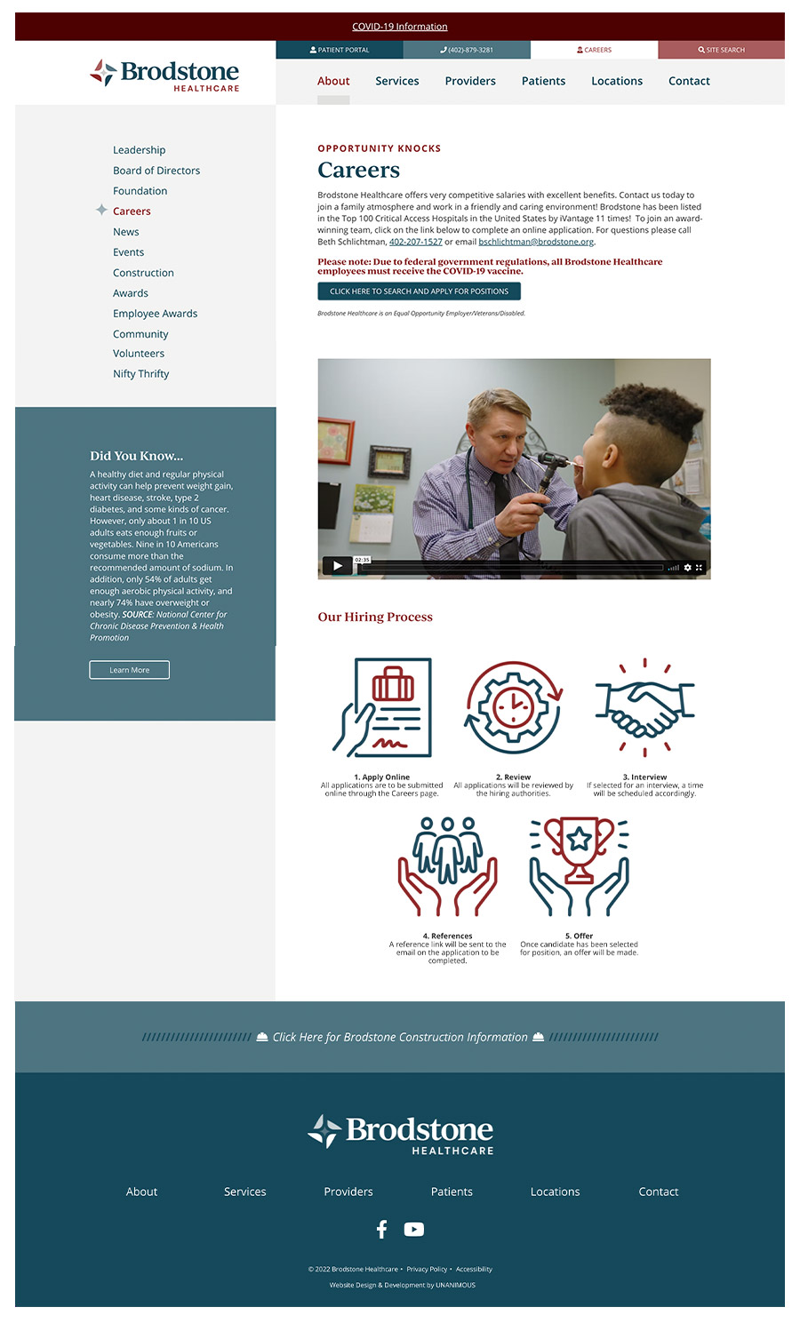 brodstone healthcare website design careers