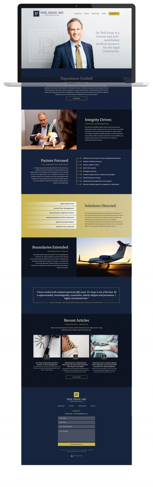 medical legal landing page microsite