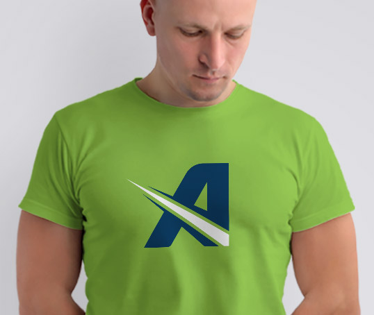 action branded green shirt