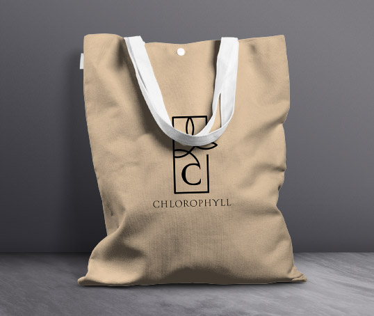 chlorophyll branded shopping bag