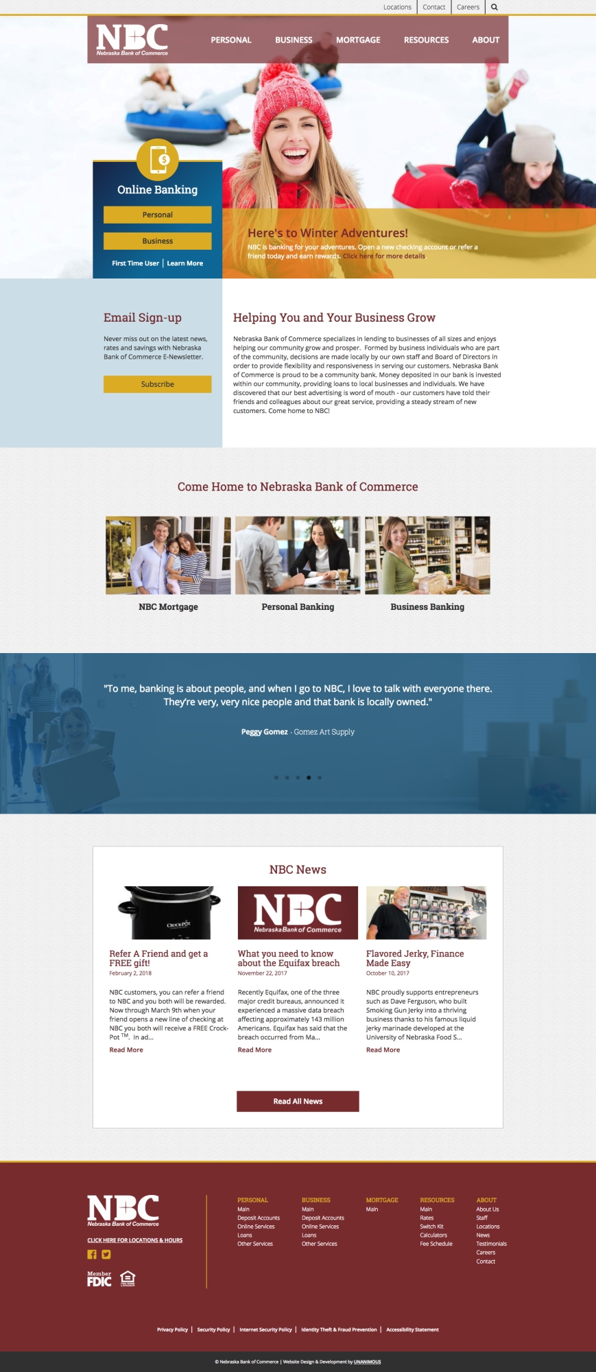 bank website design home page