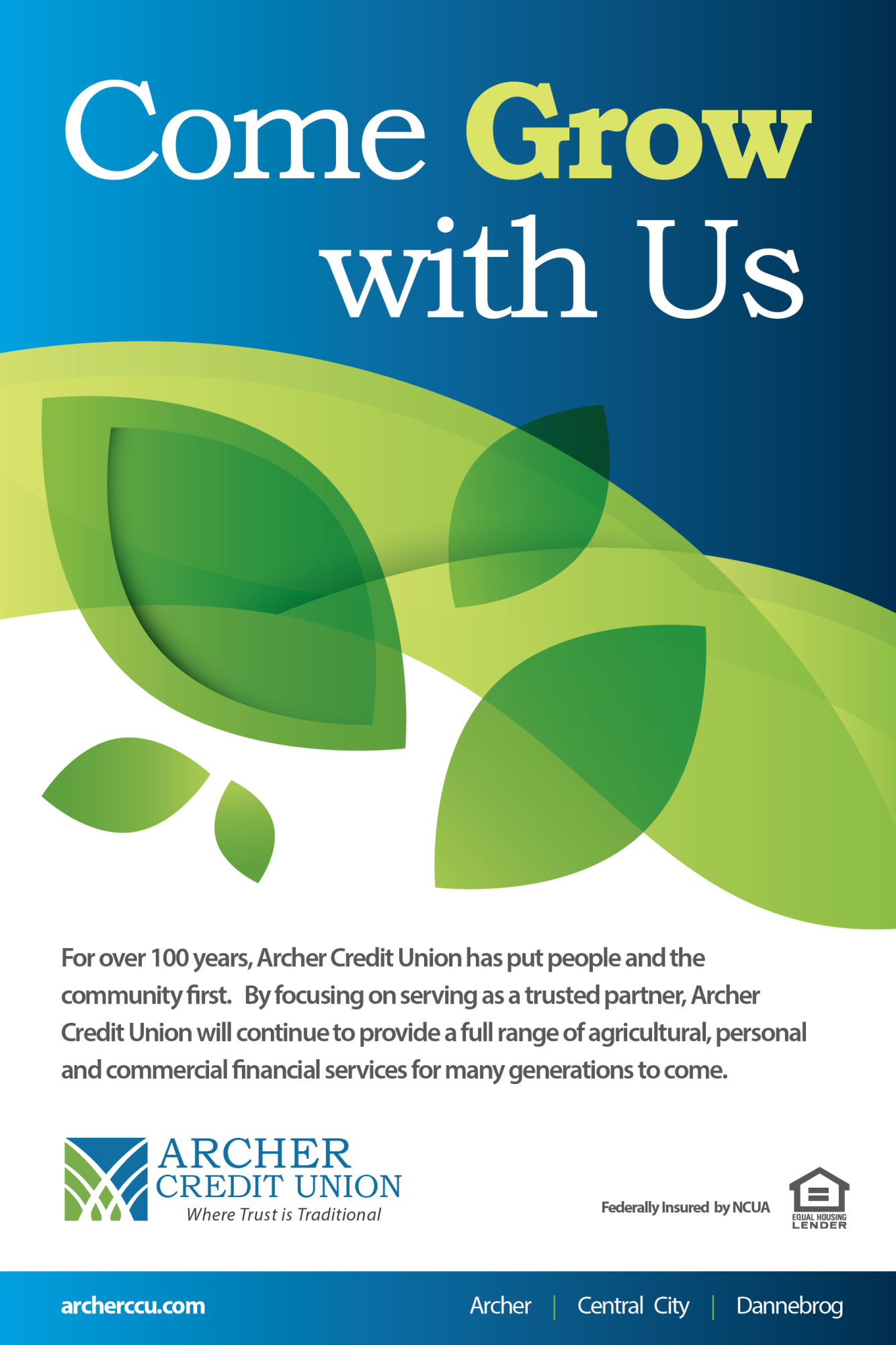 archer credit union poster design 3 come grow with us