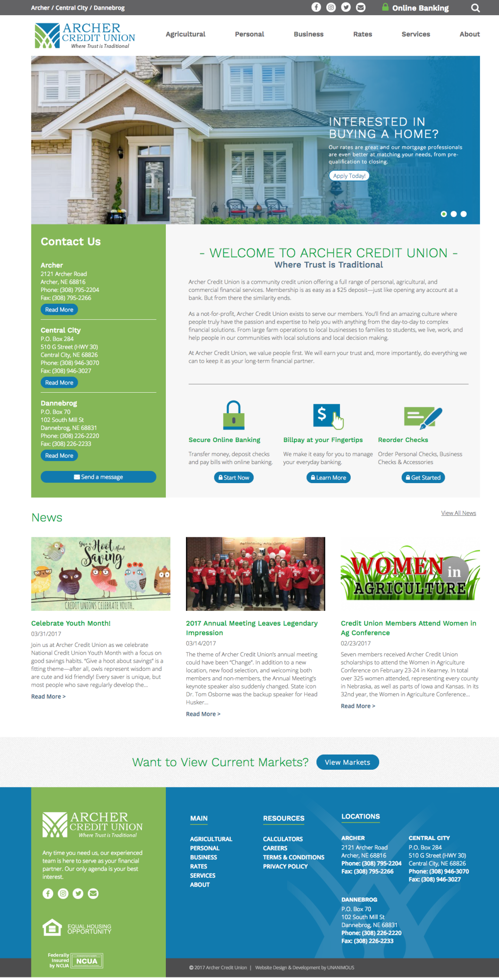 archer credit union website home