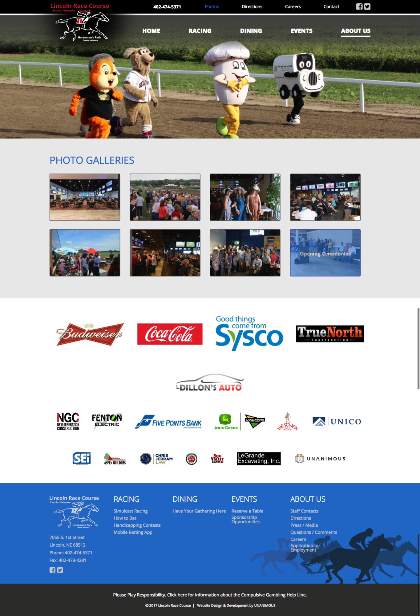 horse racing website design photos page