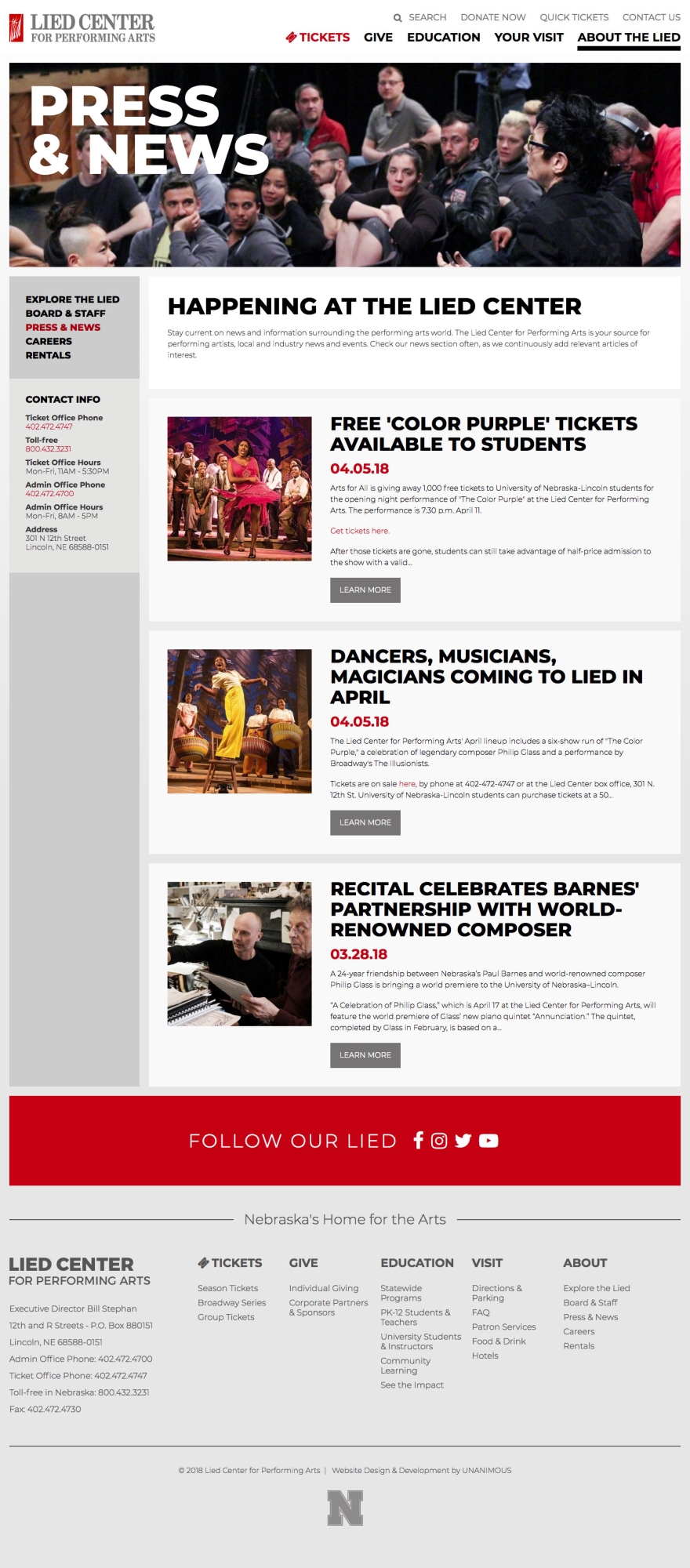 performing arts website news