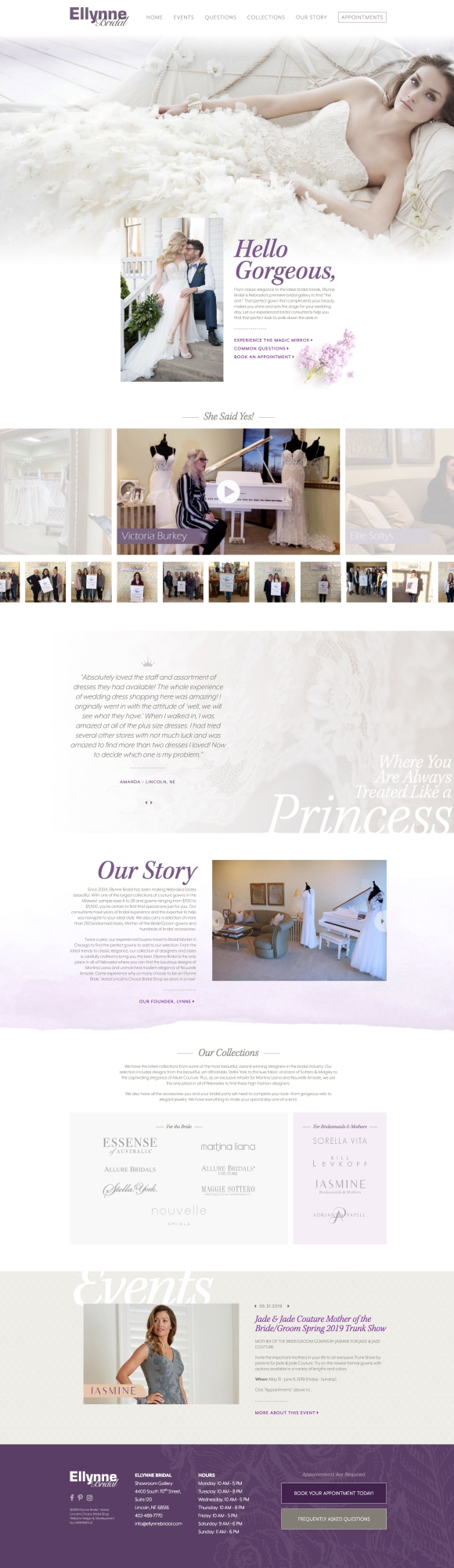 bridal website design home