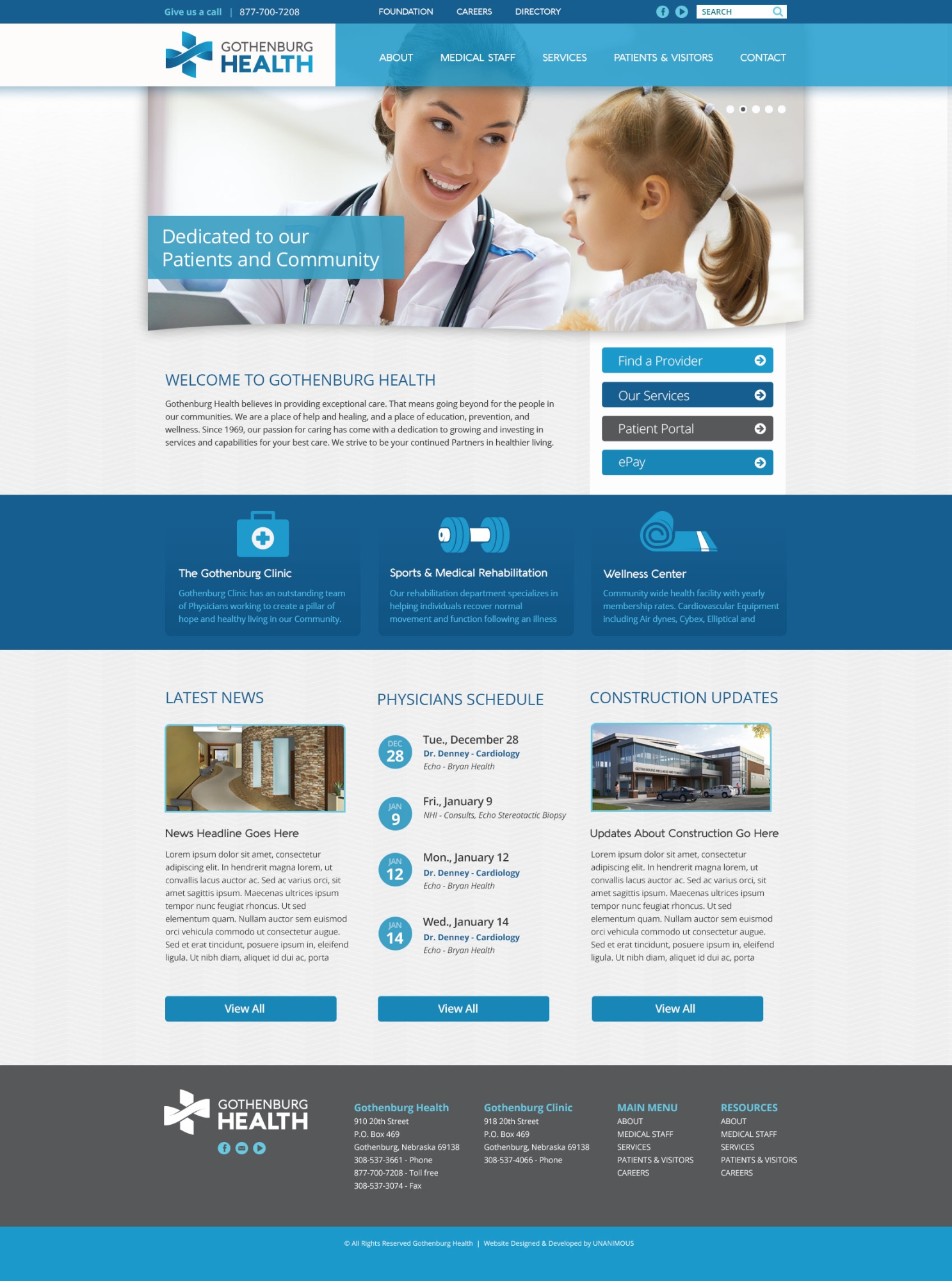 healthcare website home