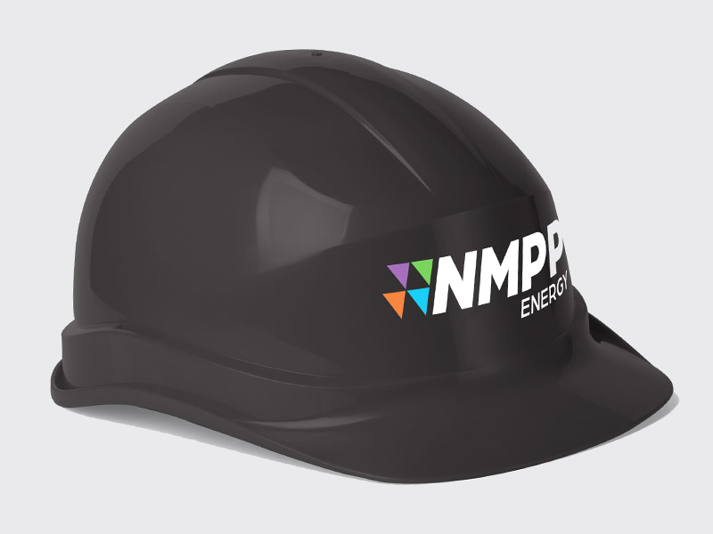  utilities rebranding logo on hard hat