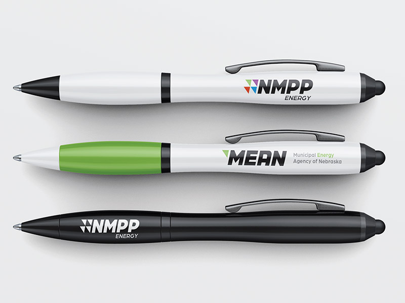  utilities rebranding logo on pens
