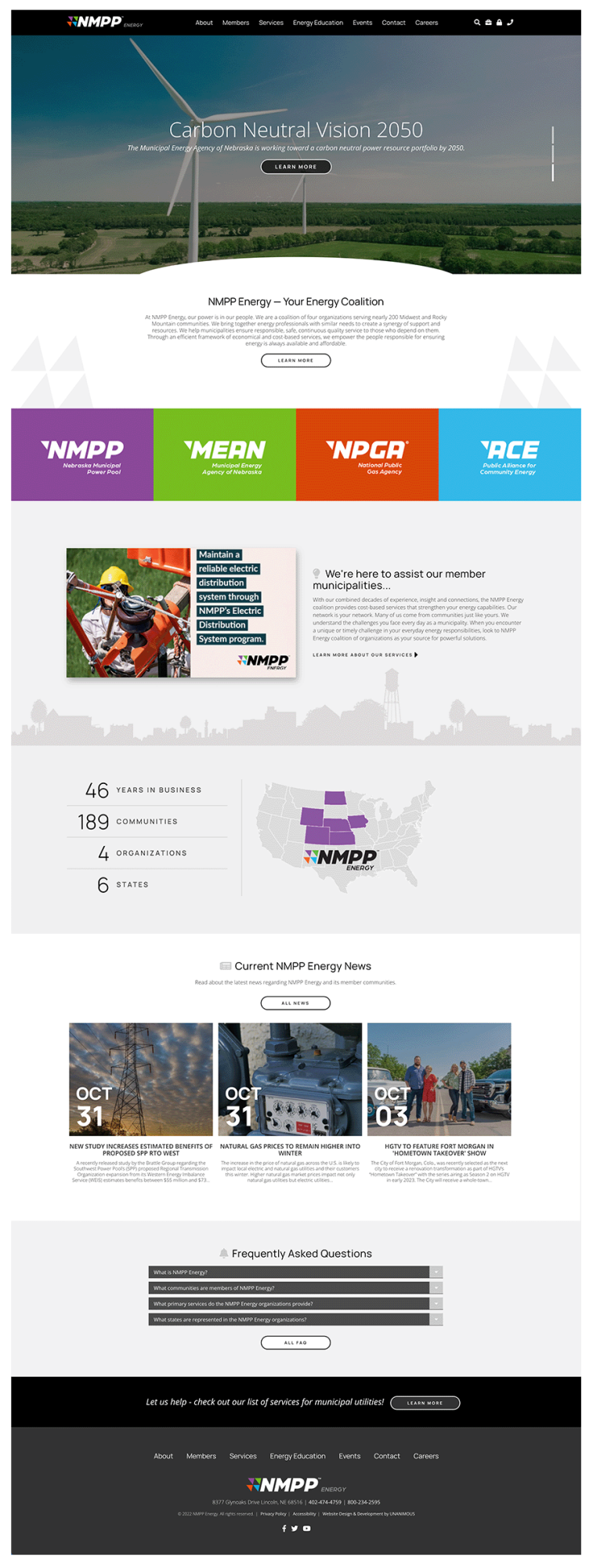  utilities website design and development homepage