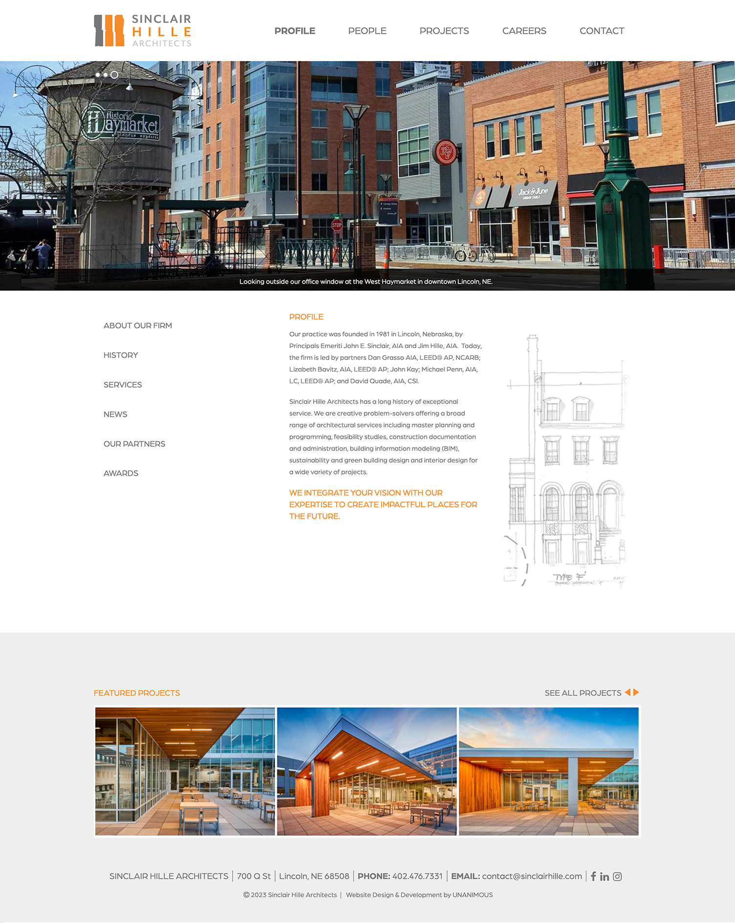 architect website design profile