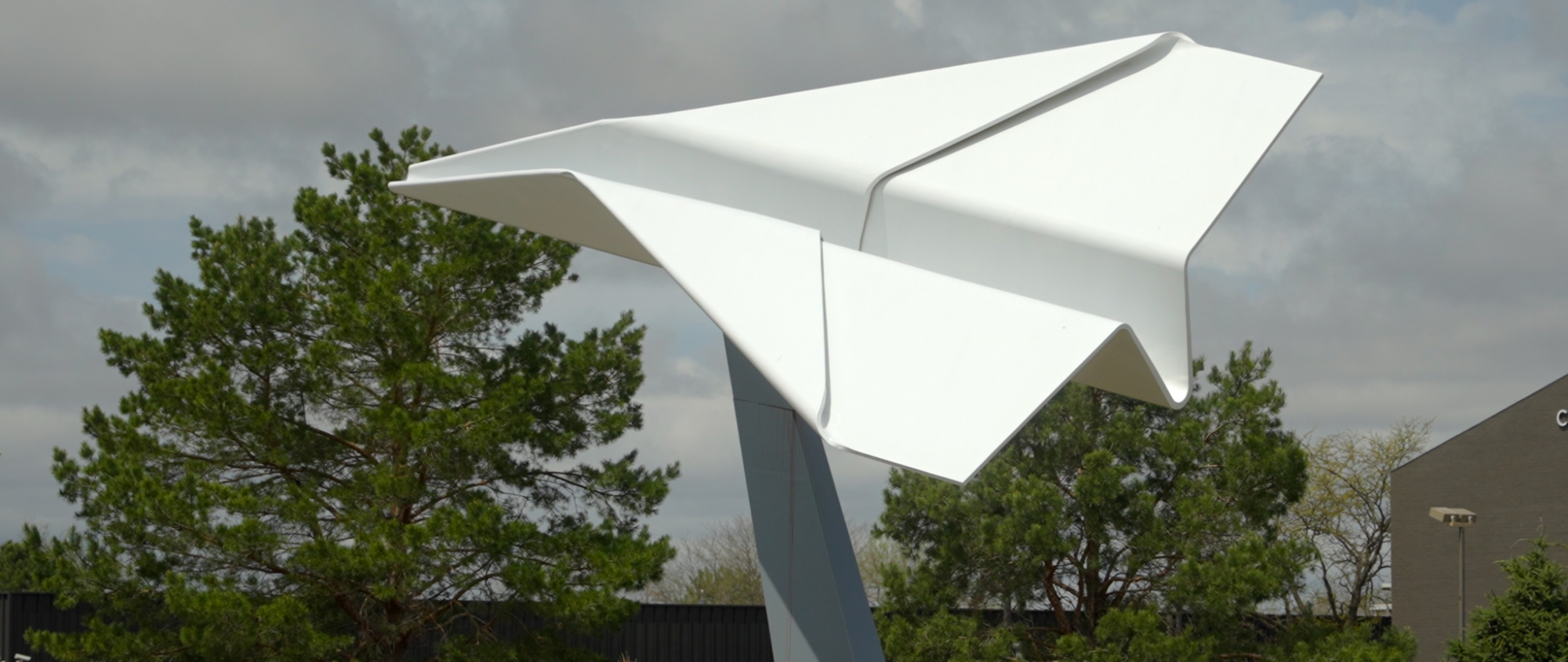 metal art sculpture paper plane