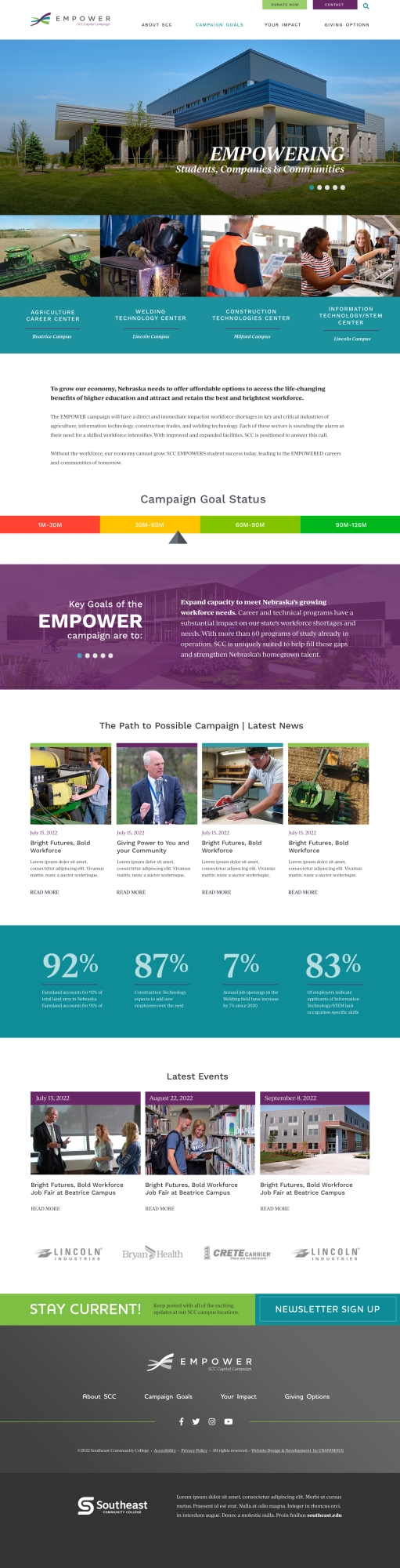 college capital campaign website home