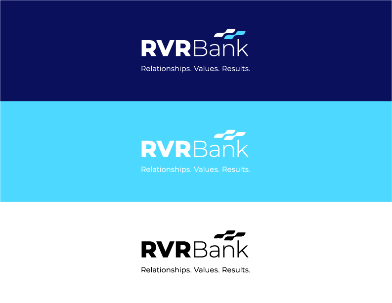 bank logo design horizontal with tagline color options