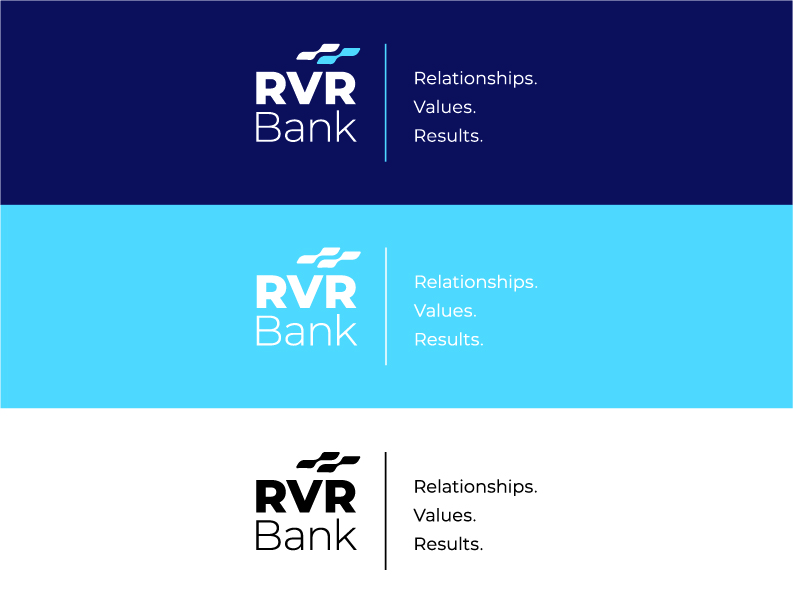 bank logo design vertical with tagline color options