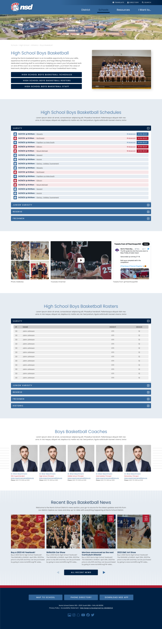 education website design athletics