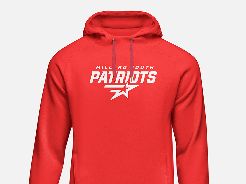 millard south high school logo on red sports sweatshirt