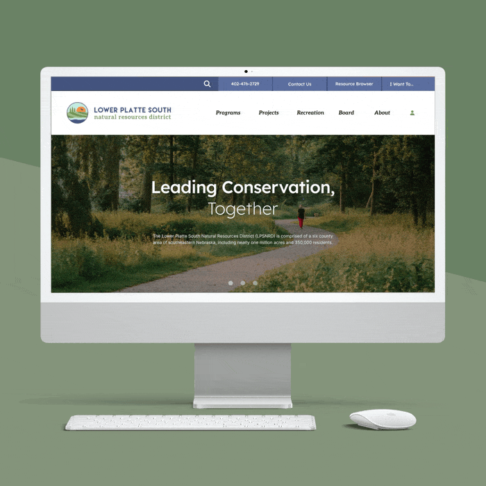 Website animation of LPSNRD homepage