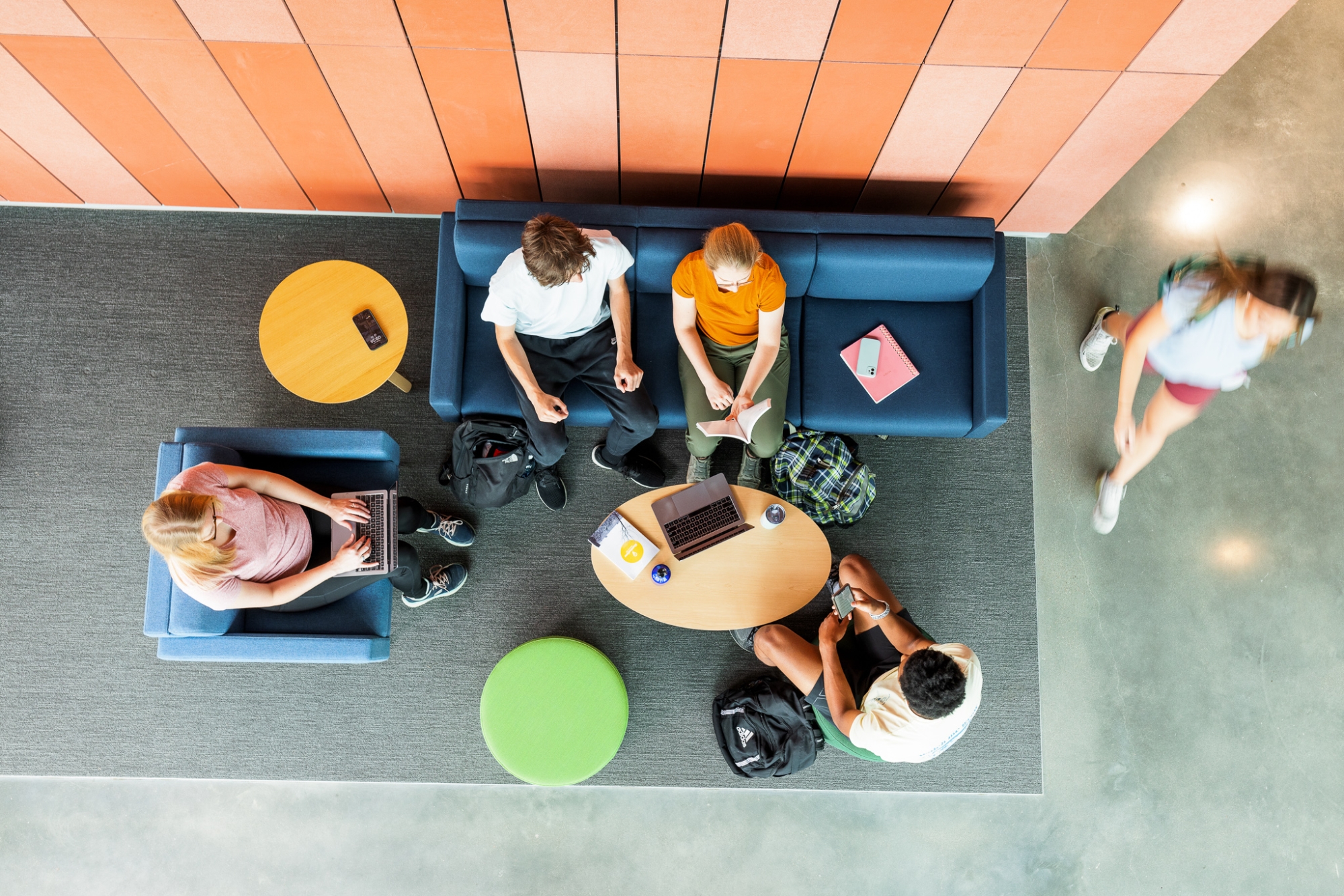 southeast community college students in commons