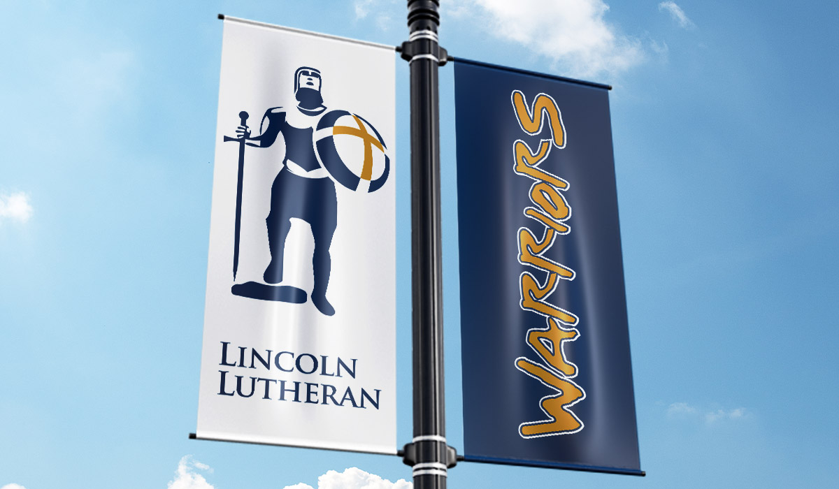 lincoln lutheran pole banners