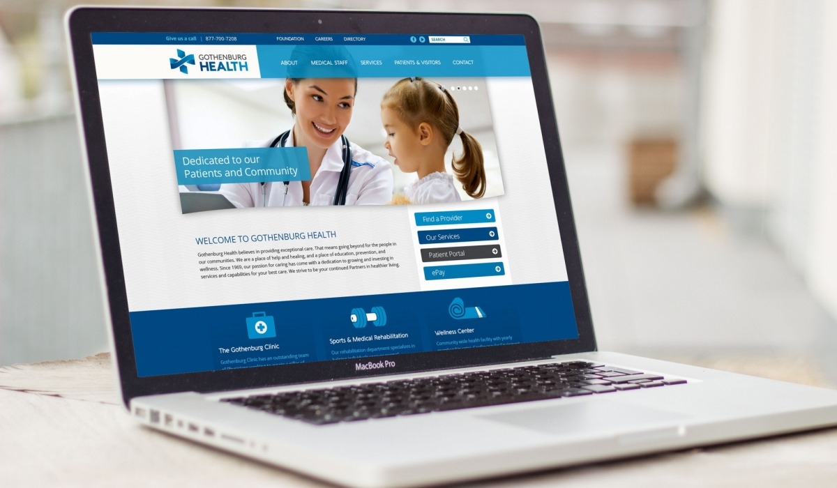 healthcare website on laptop