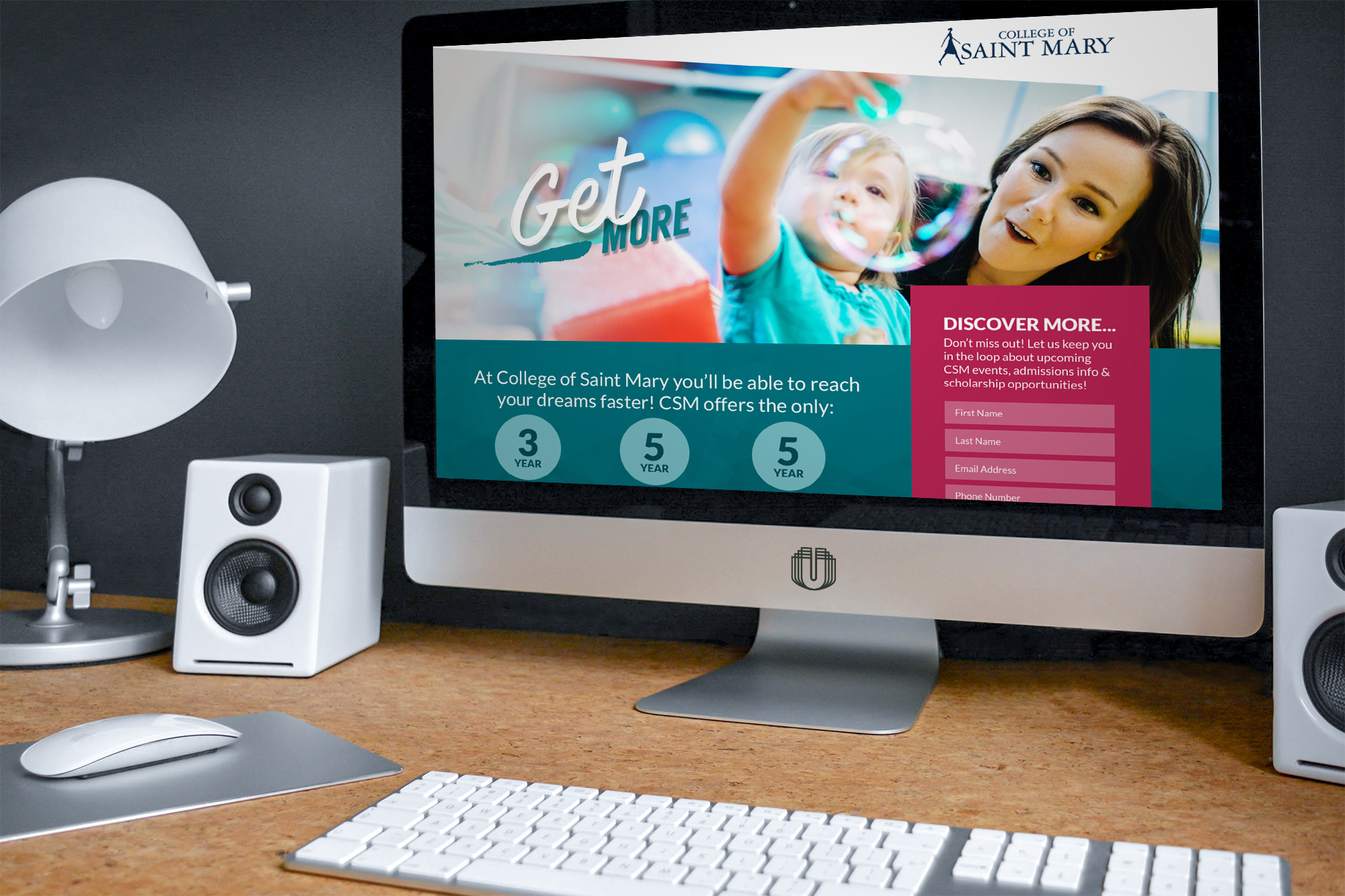 college website design on desktop