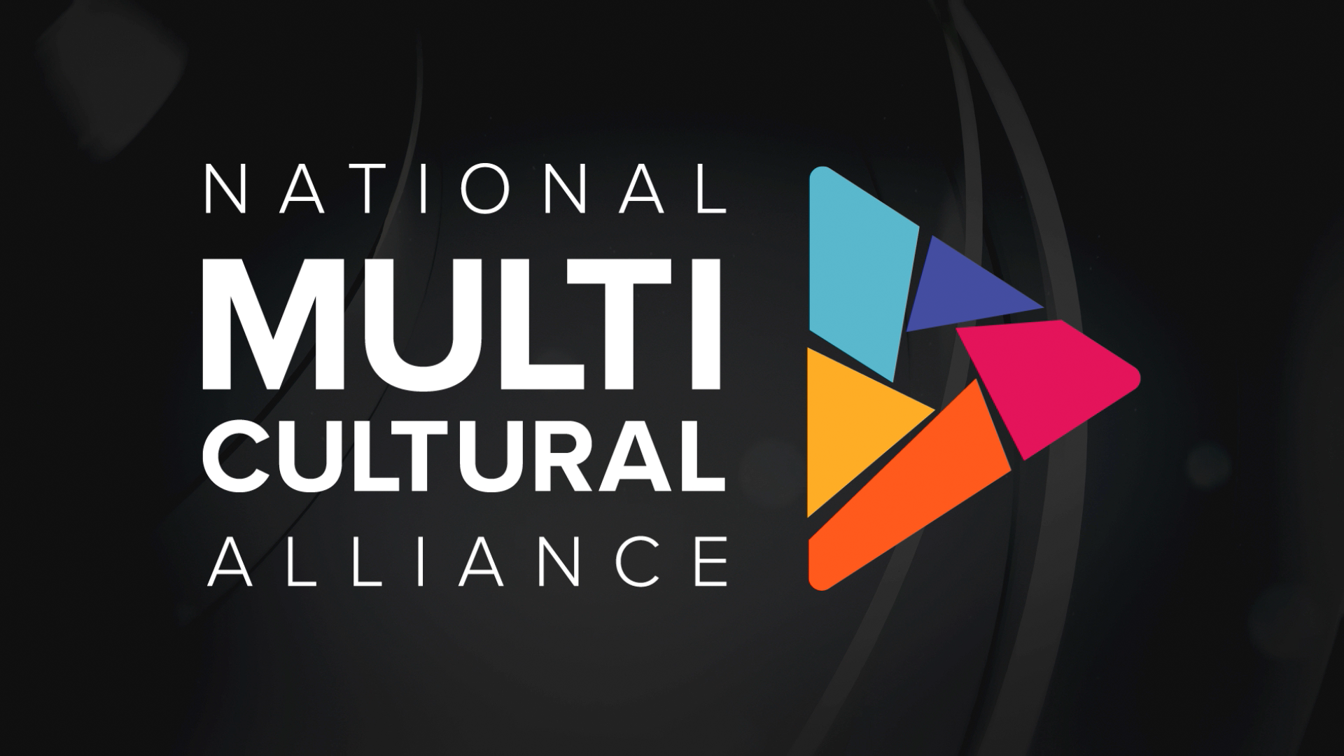 national multicultural alliance logo on black background