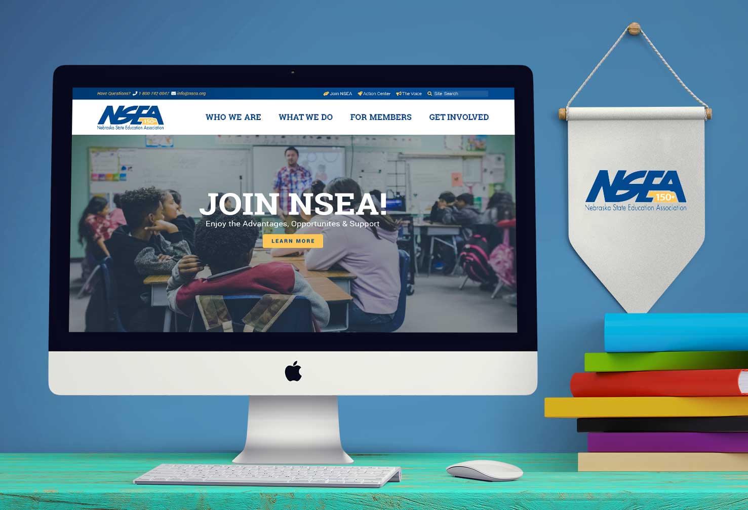 education website on desktop