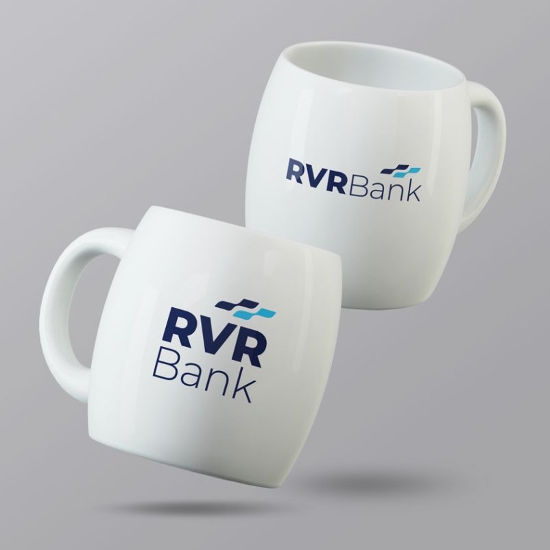 branded bank mug logo design