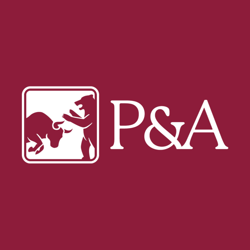 Secondary monogram logo on red background