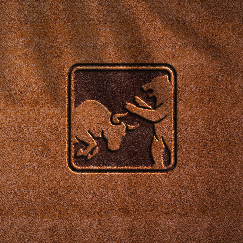 Logo embossed on leather