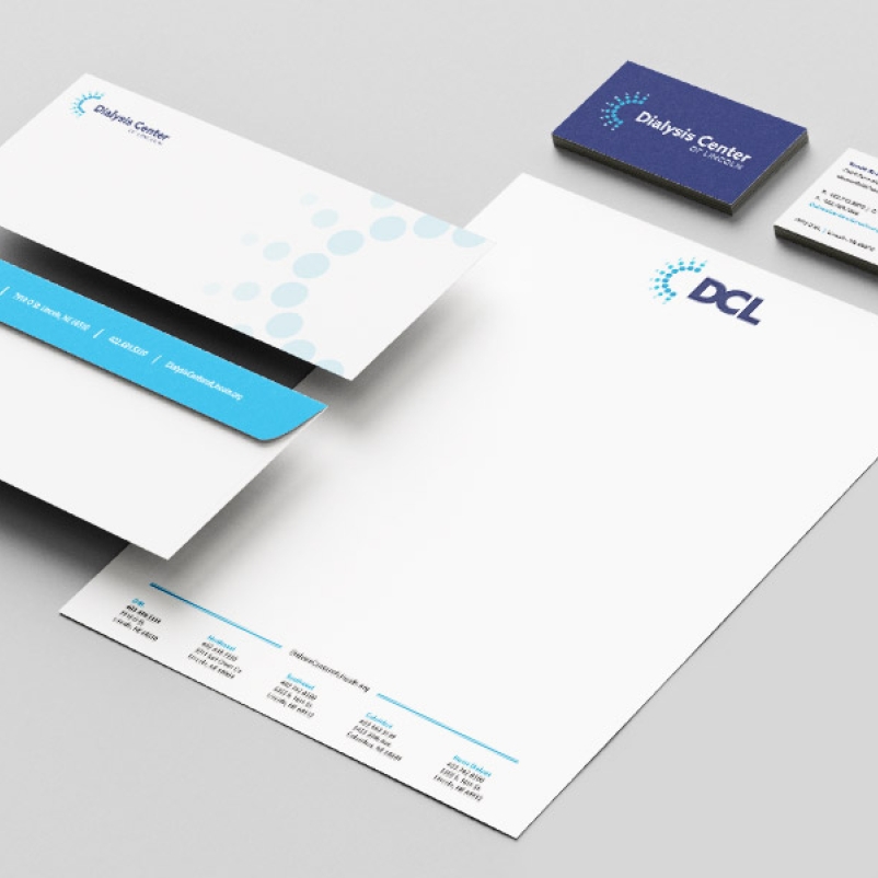 Dialysis Center of Lincoln branded stationery