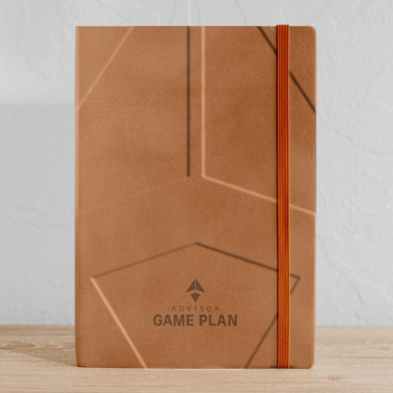 advisor game plan logo on notebook