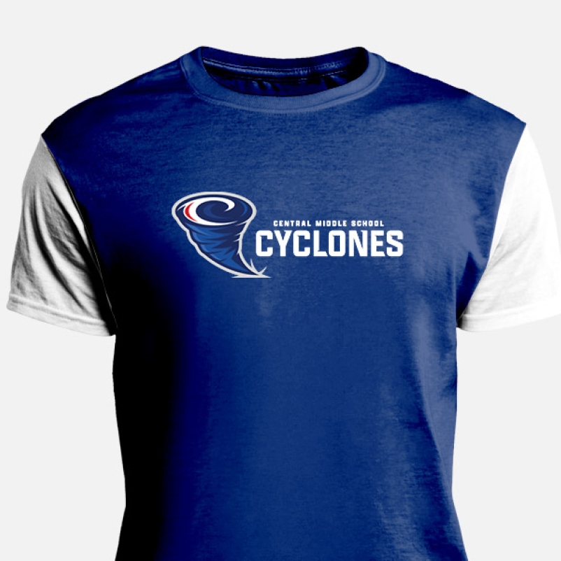 branded school athletic apparel blue