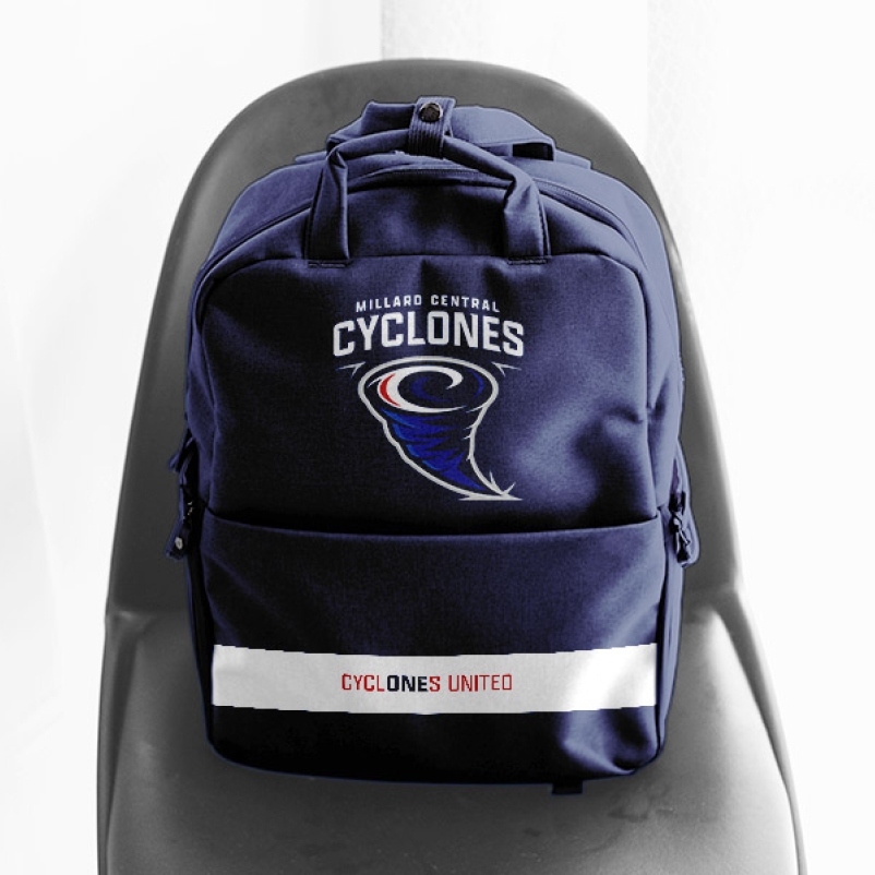 branded school sports backpack