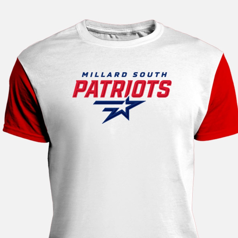 millard south high school logo on white sports shirt