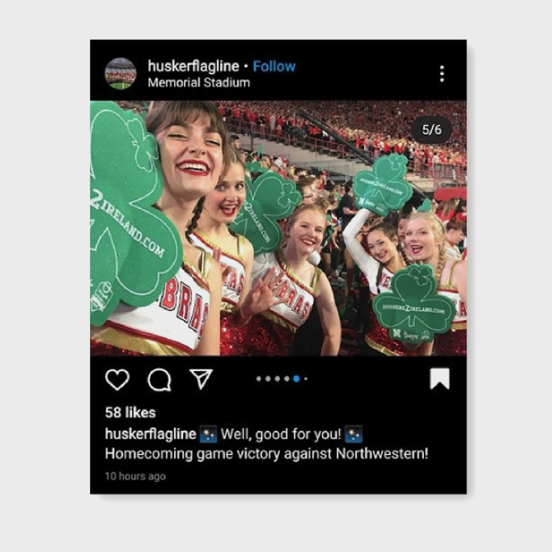 Husker Flag Team Instagram Screenshot