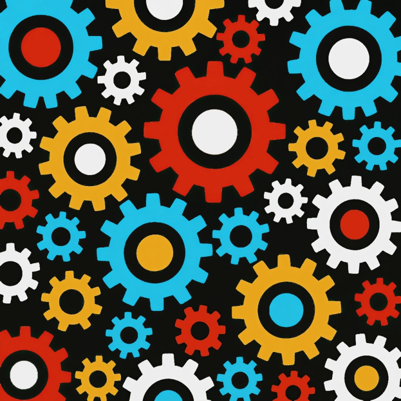 collage of marketing gears