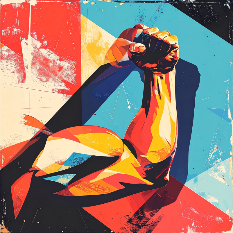 illustration design of strong arm