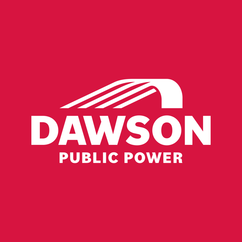Dawson Public Power Stacked Logo in White