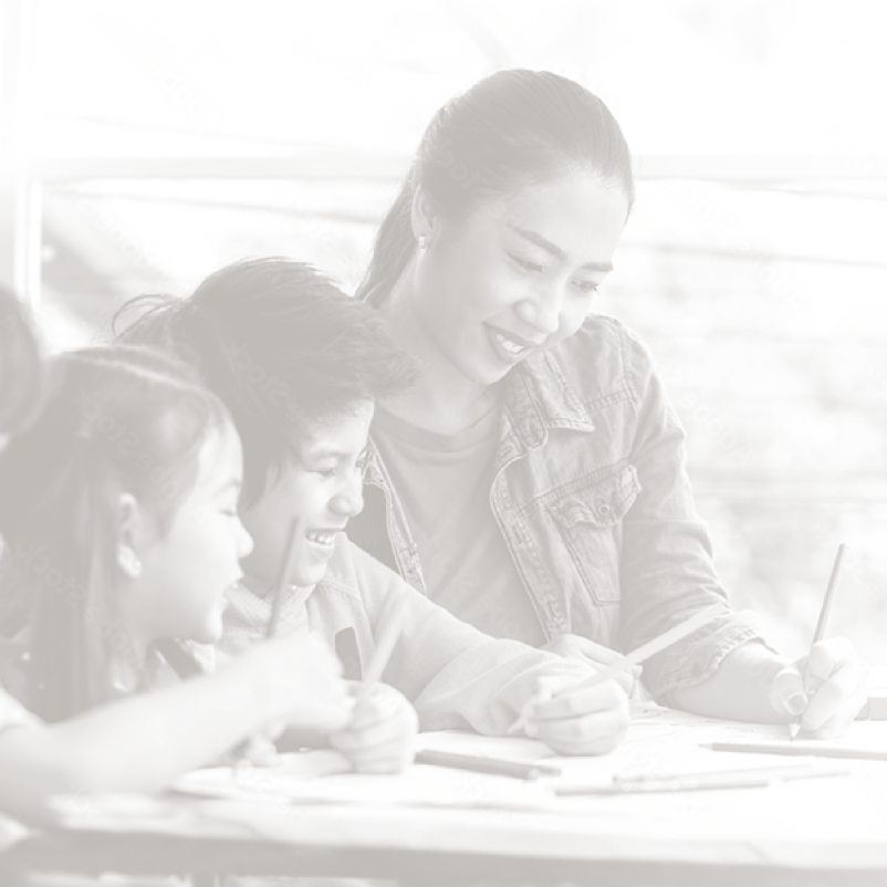 Teacher and students