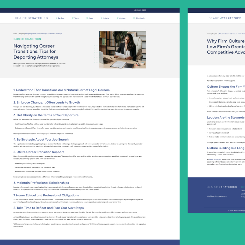 Career transitions blog post on Beard Strategies website