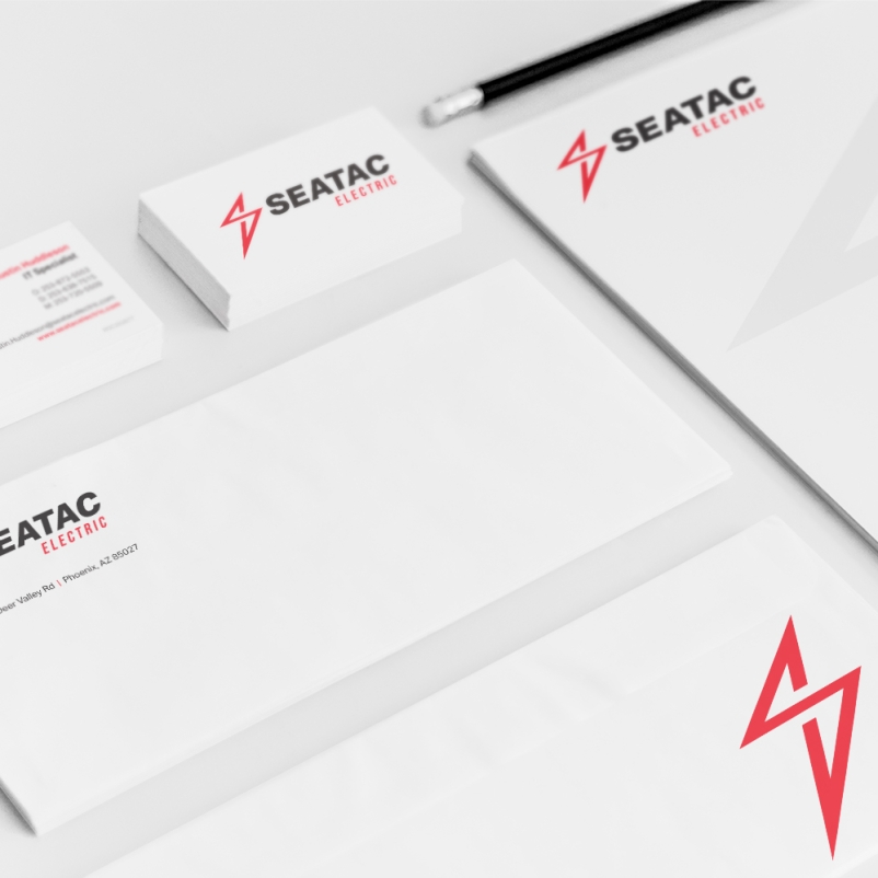 seatac branded stationery design