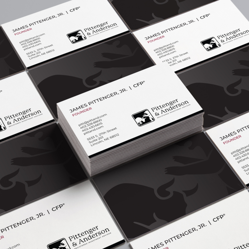 Business Cards on gray background