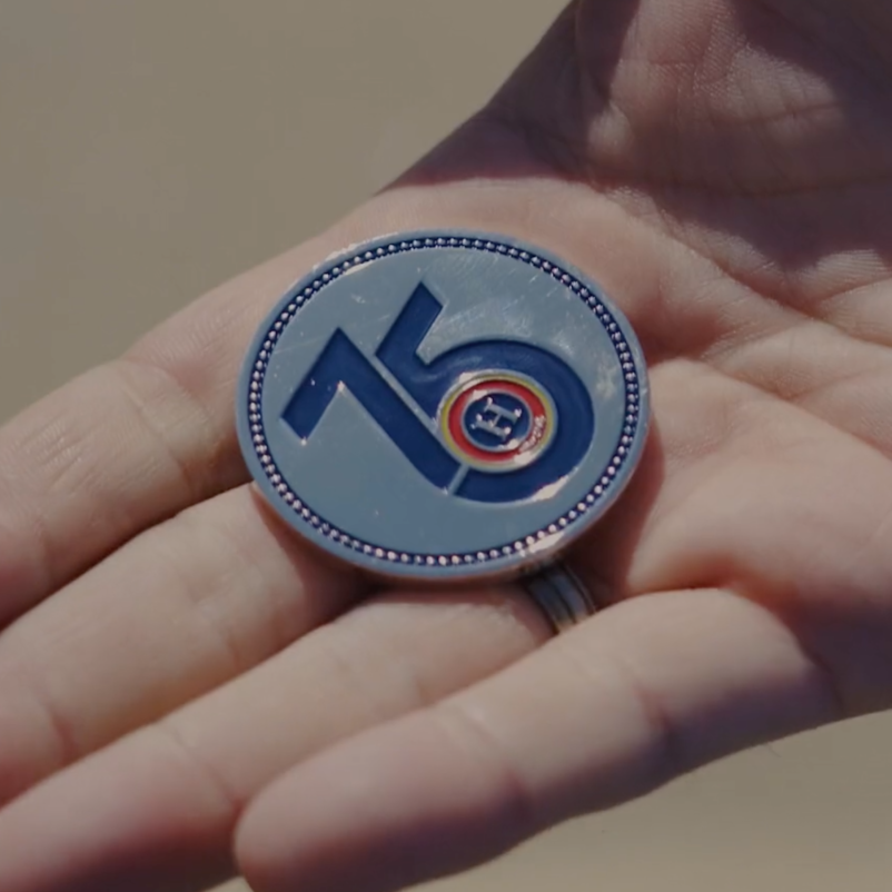 75th Anniversary Branded Coin back